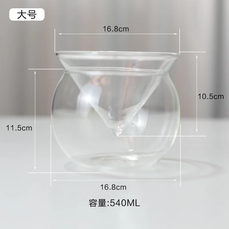 Transparent Glass Salad Bowl Fruit And Vegetable Bowl With Dry Ice Container Dry Ice Vegetable And Fruit Salad Bowl(Middle Size)