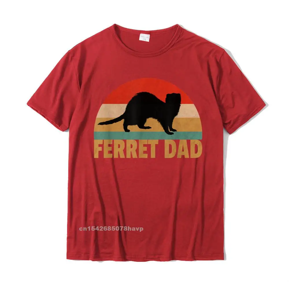 Funny Ferret Retro Pet Ferret Dad Vintage Gift T-Shirt Geek Tshirts For Men Cotton T Shirt Casual Wholesale