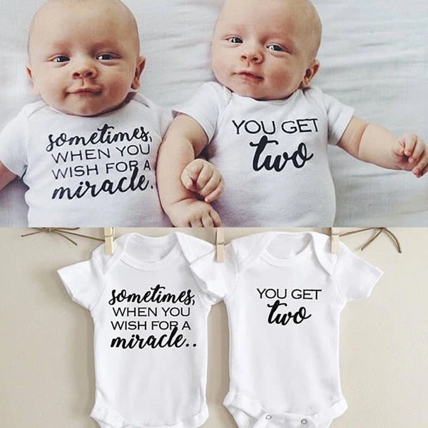 

Newborn Twins Baby Boys Girls Clothes Unisex Bodysuit Playsuit Matching Outfits Brothers Sisters Baby Love Jumpsuit 0-24M 4color