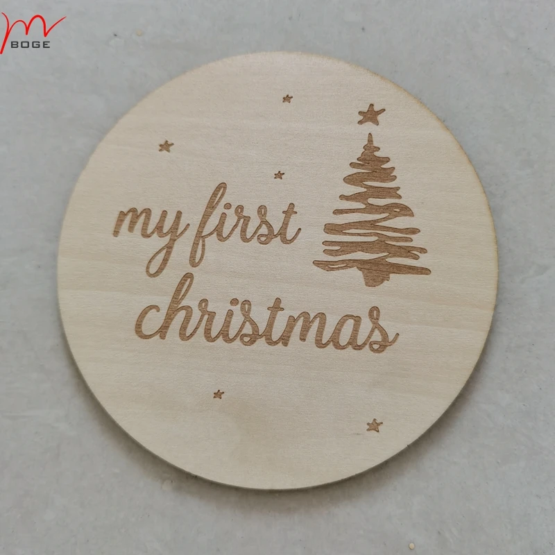 set of 20 pieces  wood card My First Christmas Sign Baby's First Christmas Plaque Markers