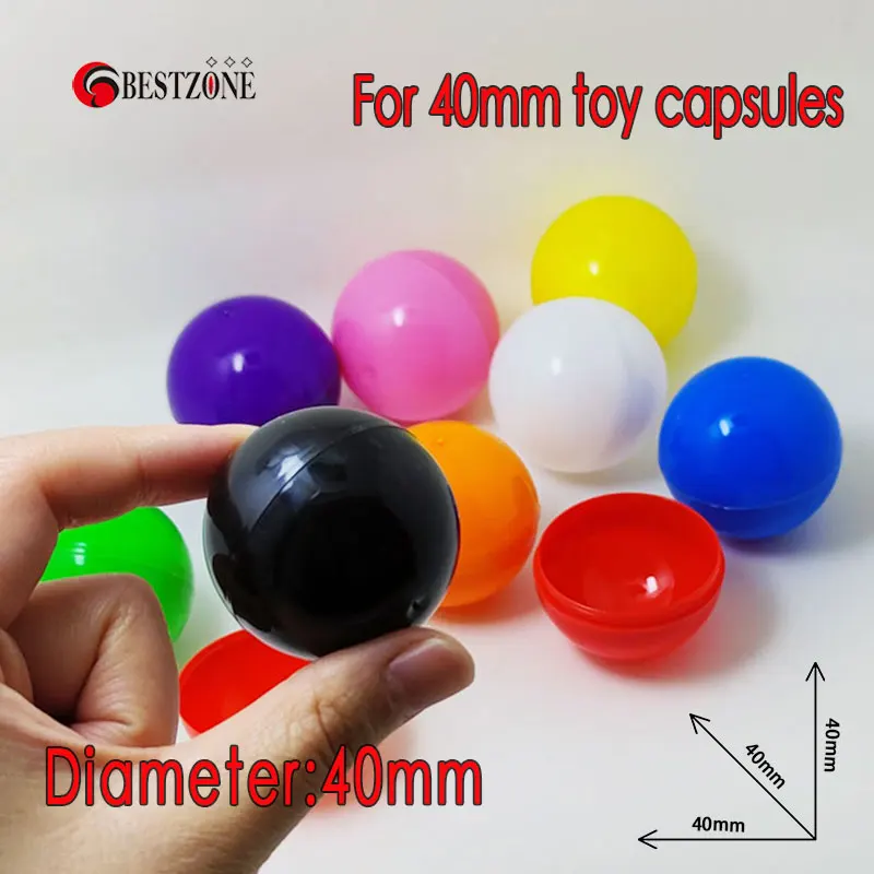 30Pcs 40mm Easy Open Pure Colorful Plastic Toy Capsules Surprise Ball Round Eggshell Container Kids For Vending Machine