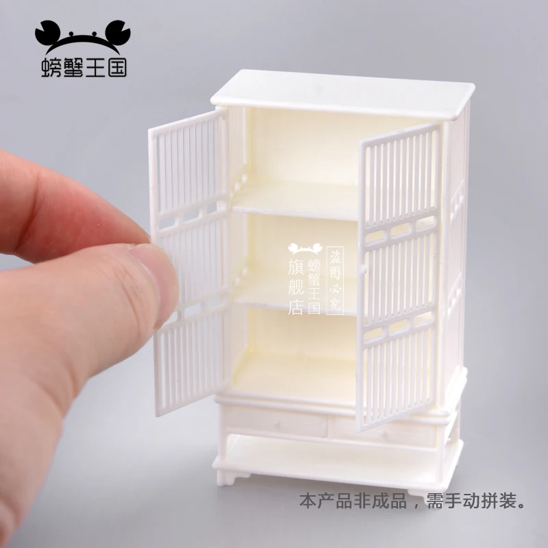 2pcs 1:25 Model Cupboard Cabinet Drawer Dollhouse Furniture Assembly Model Toy Interior Scene Decoration Kitchen Accessories