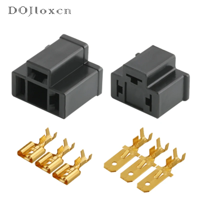 2/5/10/20/50 Sets 3 Pin Car Electrical Wire Male Female Connectors For Hernia Lamp H4 Lamp Motorcycle Headlight DJ7033-7.81-11