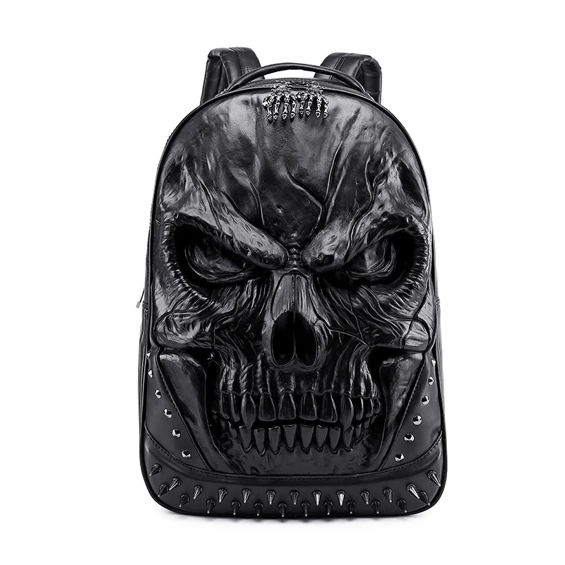 

Men and Women Back Packs Steam Punk Rivet Personality Travel Bagpack 3D Skull Backpacks Laptop Schoolbag For Teenagers