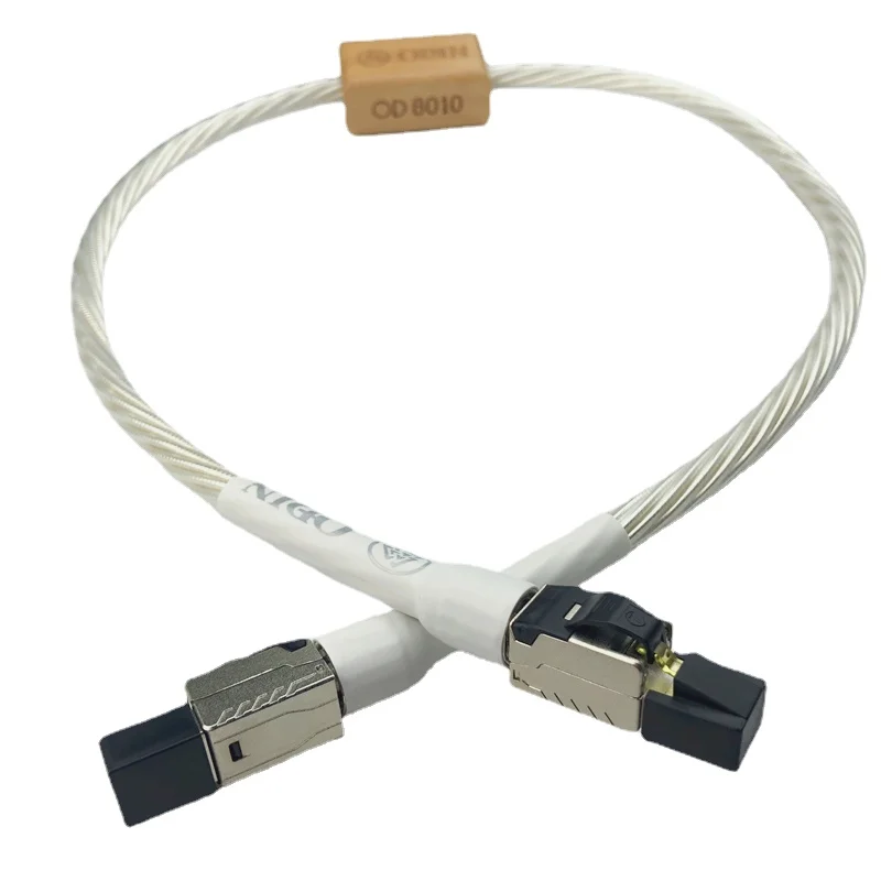 New ODIN Ethernet Cable Cat8 Speed Lan HIFI Audio Cables RJ45 Network Patch Cable with High Purity Silver Plated Conductor