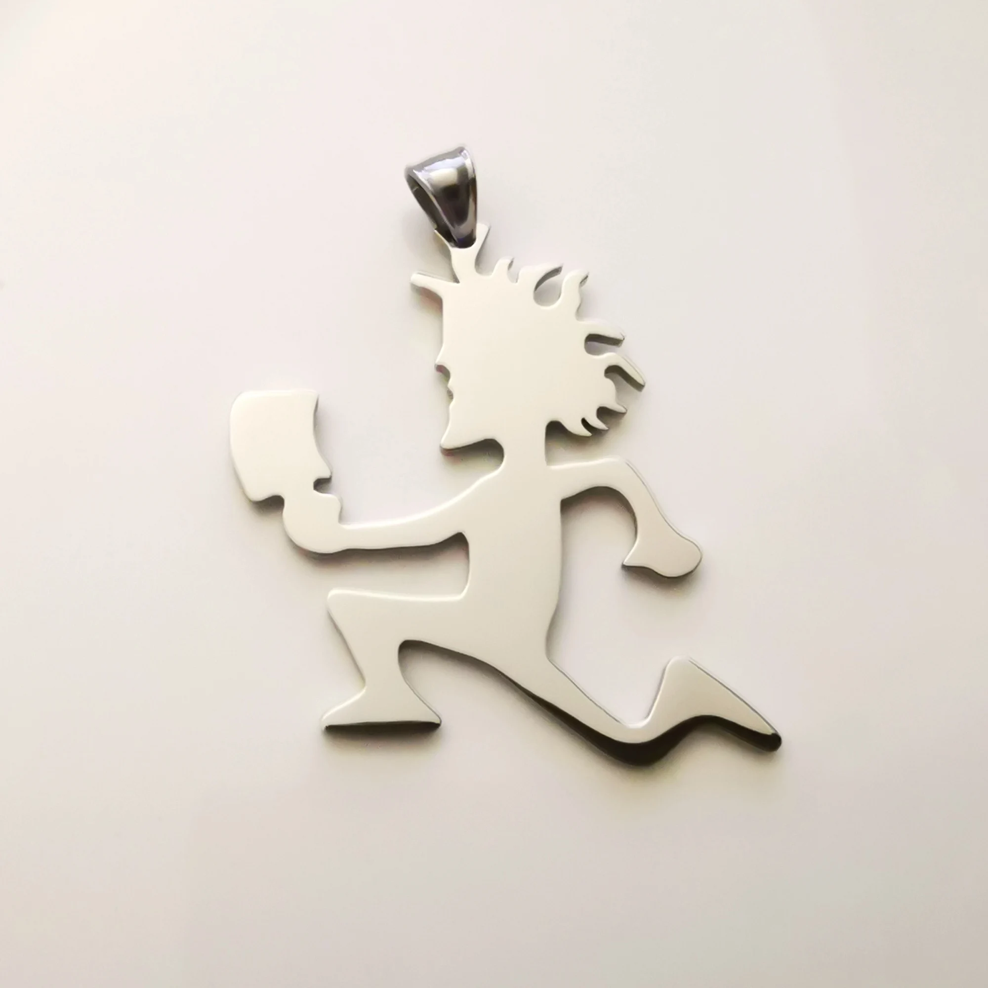 Polished 2 INCH TALL Classic Hatchetman  Pendant INSANE CLOWN POSSE Charms Stainless Steel Hatchet ICP  Necklace rolo chain 24''