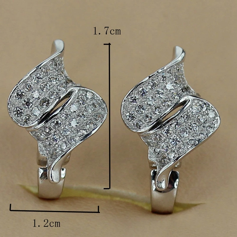 SHUNXUNZE الفاخرة تخفيض السعر بيع بوهيميا المشاركة أقراط للنساء نماذج الانفجار الأبيض مكعب زركونيا الروديوم مطلي R3238