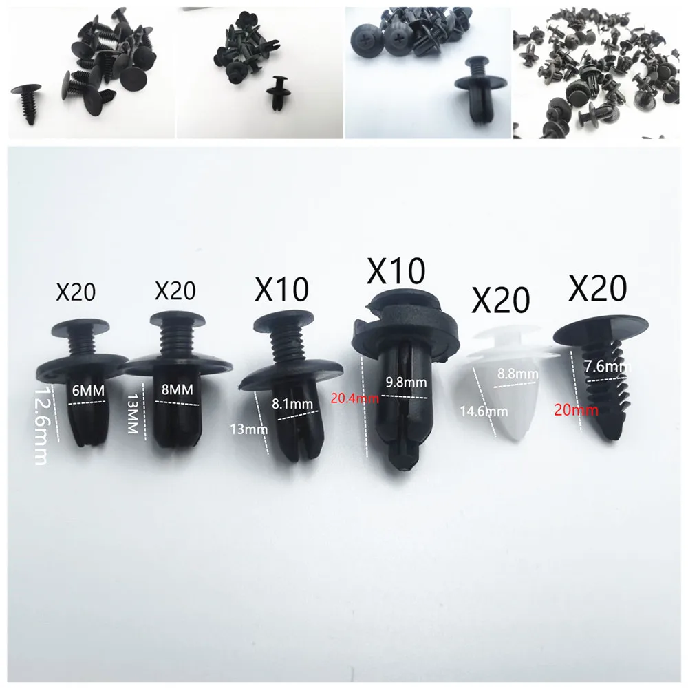 100PCS Auto Fastener Clip Mixed for Dodge Journey JUVC Charger DURANGO CBLIBER SXT DART Ram 1500 Challenger