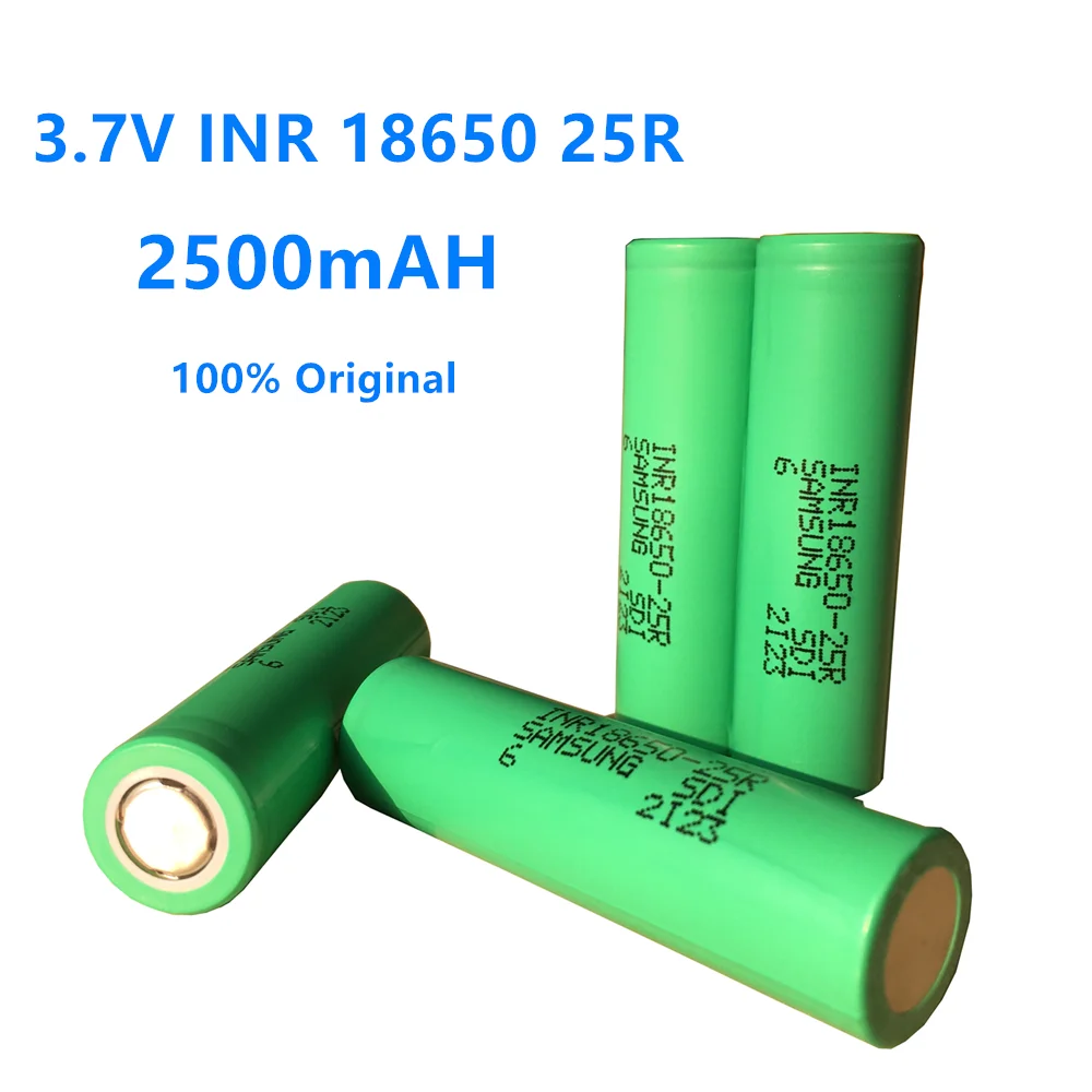 Batteria al litio ricaricabile 3.7 2500 V 18650 mAH 20a inr 18650 25r per tutti i tipi di prodotti elettronici