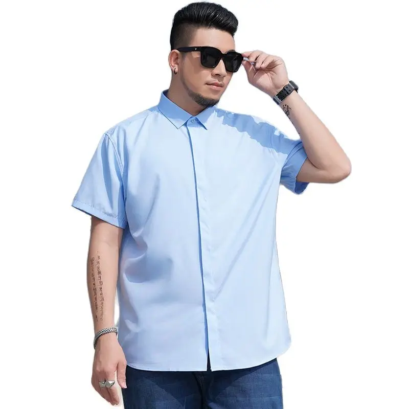 

high quality 10XL 12XL 11XL Large Size Men Shirt short Sleeve cheap big sales Business formal oversize office dress Shirt 60 64