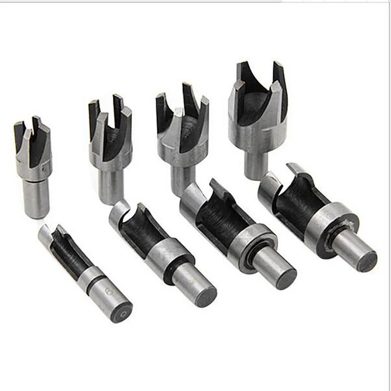 Free Shipping of Wood Plug Cutter Cork Drill Bits Cutting Tools Set Straight Claw CARPENTRY CORK DRILL WOODWORK PLUG CUTTERS