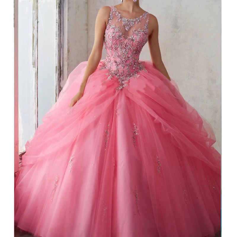 

2022 New Arrival Quinceanera Dresses Masquerad Ball Gowns Beads Sequins Tulle Sweet 16 Dresses 15 Years Cheap Quinceanera Gowns