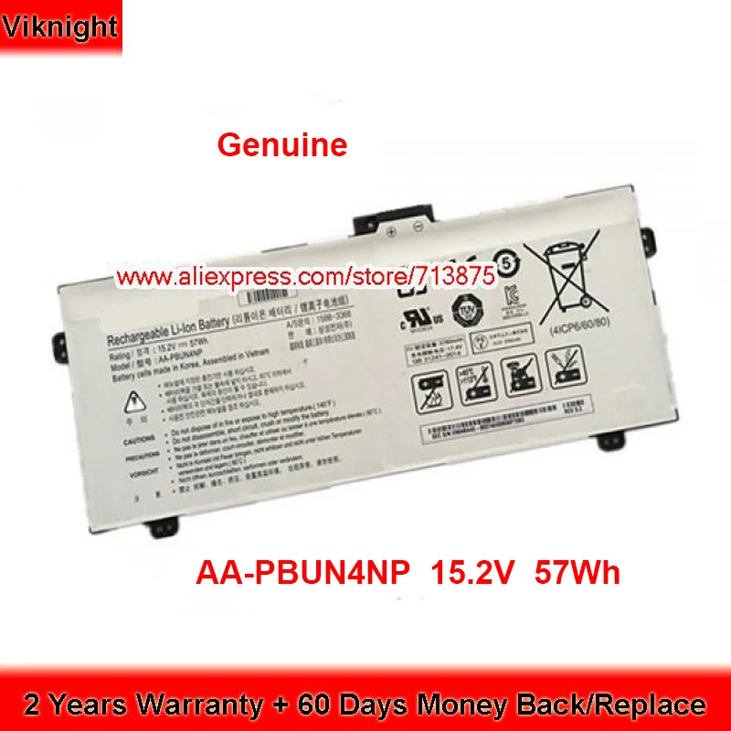 

Genuine AA-PBUN4NP Battery AAPBUN4NP for Samsung NP940Z5J NP9300AA NP940Z5L-X01US NP930QAA NP940Z5L-X03US 15.2V 3750mAh 57Wh