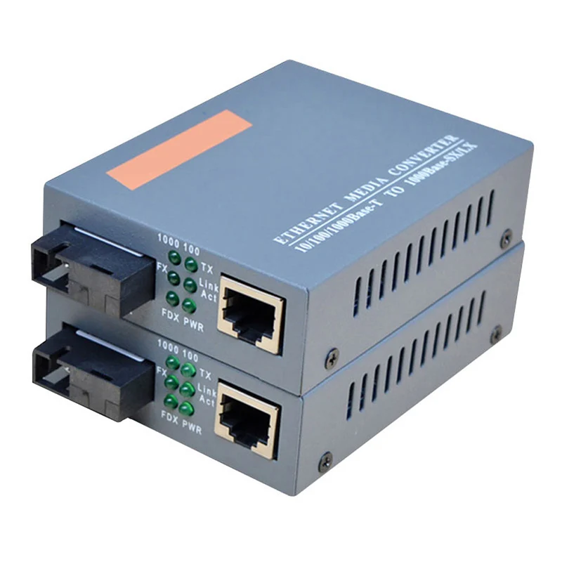 Gigabit Fiber Optical Media Converter HTB-GS-03 A&B 1000Mbps Single Mode Single Fiber SC Port External Power Supply