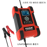 FOXSUR Car Motorcycle Battery Charger 12V 12A 24V 6A,Lithium Battery Charger/Maintainer,Pulse Repair Charger,AGM Intellicharger