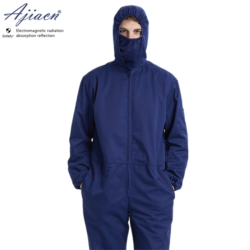 Genuine Electromagnetic radiation protective coveralls Electric welding, Electrical equipment maintenance EMF shielding clothing