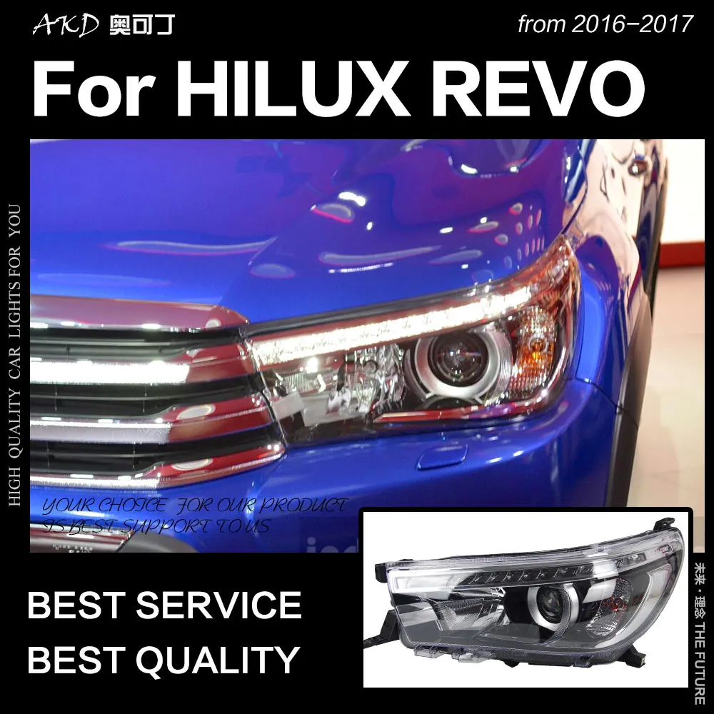 

AKD Car Styling for Toyota Hilux Headlights 2015-2017 New Revo LED Headlight DRL Hid Head Lamp Angel Eye Bi Xenon Accessories