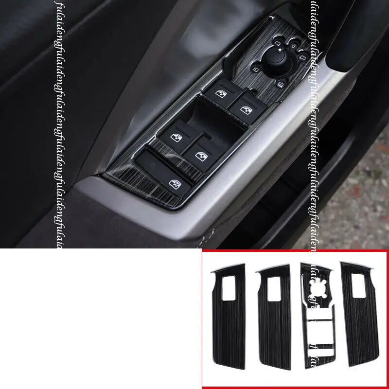 

Fits For Audi Q3 2019-2021 New Car Black Interior Window Lift Switch Button Panel Cover Trim Moulding Styling Accessories 4PCS