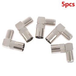 5Pcs RF Coaxial 90 Right Angled TV Aerial Connector F Female To TV Female Plug