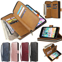 For Oneplus 5/1+5/Oneplus 5T/1+5T Case Cover Zipper Case Luxury Leather Flip Wallet Cover Phone Card Slot Phone Cover Bag