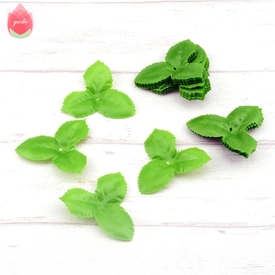 150Pcs Green Plants Artificial Flowers Leaves Torus For Wedding Home Decoration DIY Foliage Floristry Craft Fake Flowers Decor