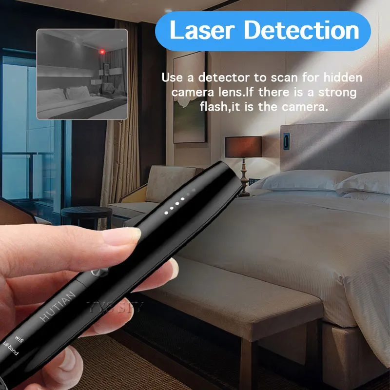 Portable Anti Candid Hidden Camera Detector Pen Wifi RF Signal Eavesdropping Pinhole Audio Wireless Bug GSM GPS Device Finder