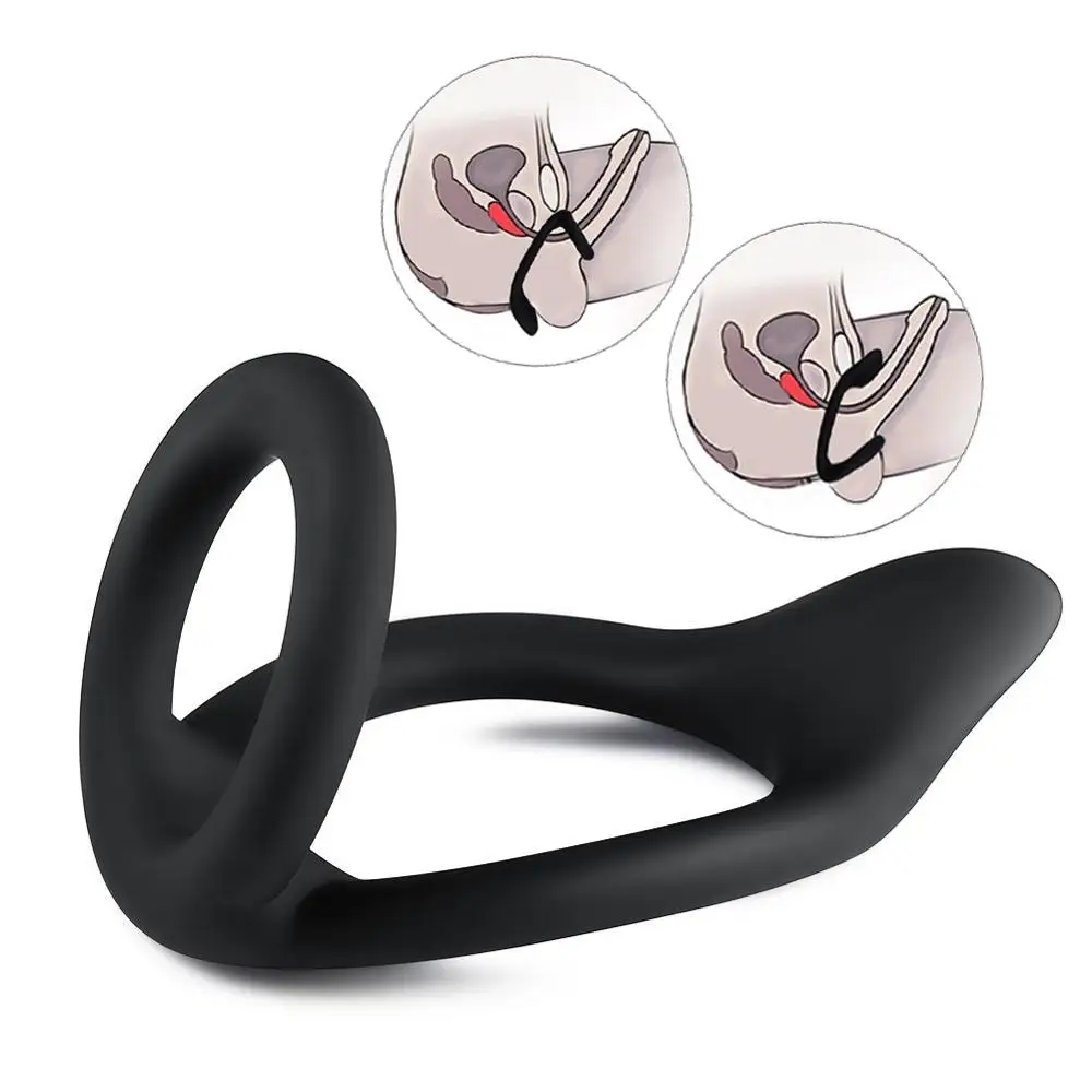 Silicone Penis Ring Male Cock Ring Lock Delay Ejaculation Ball Stretcher Adult Sex Toys For Men Cockring chastity nillo pene