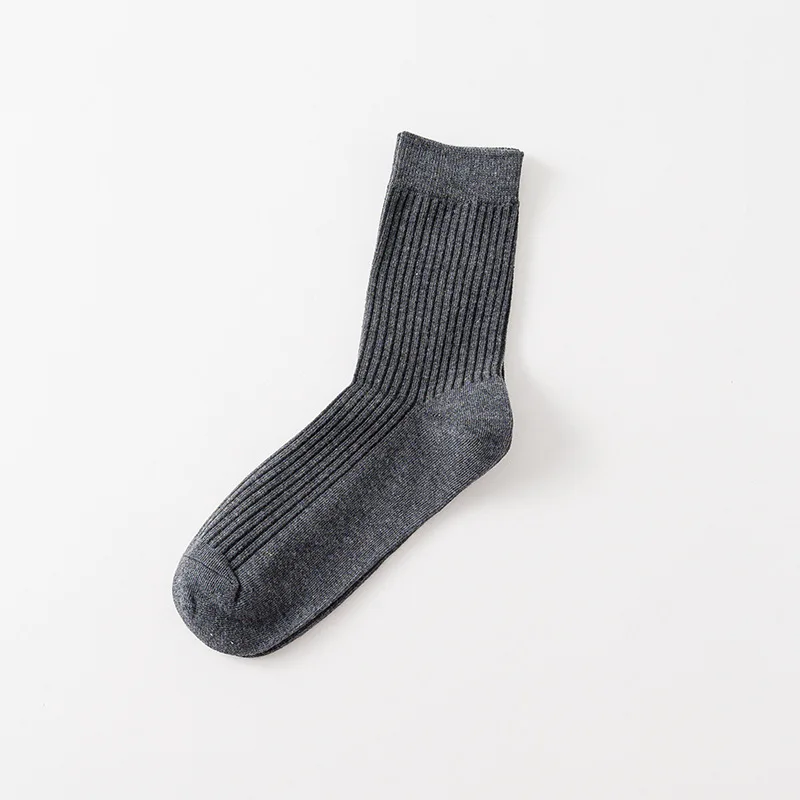 Hohe Qualität 5 Paare/los herren Socken Herbst Winter Vertikale Streifen Wilde Reine Farbe Baumwolle Männlichen Lange Socken