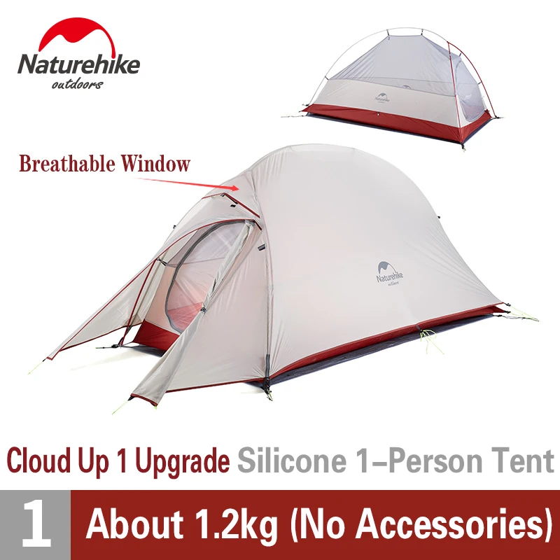 

Naturehike Upgraded Cloud Up Tent 20D/210T Outdoor Single Person Ultralight Camping Tent Travel Portable Camp Hiking Equipment