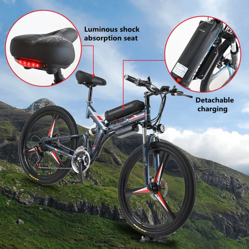 Foldable Electric Mountain Bike, Powerful Motor, E-Bike, Lithium Battery, 36V, 13Ah, 350W, 21 Speed, Hot Sell