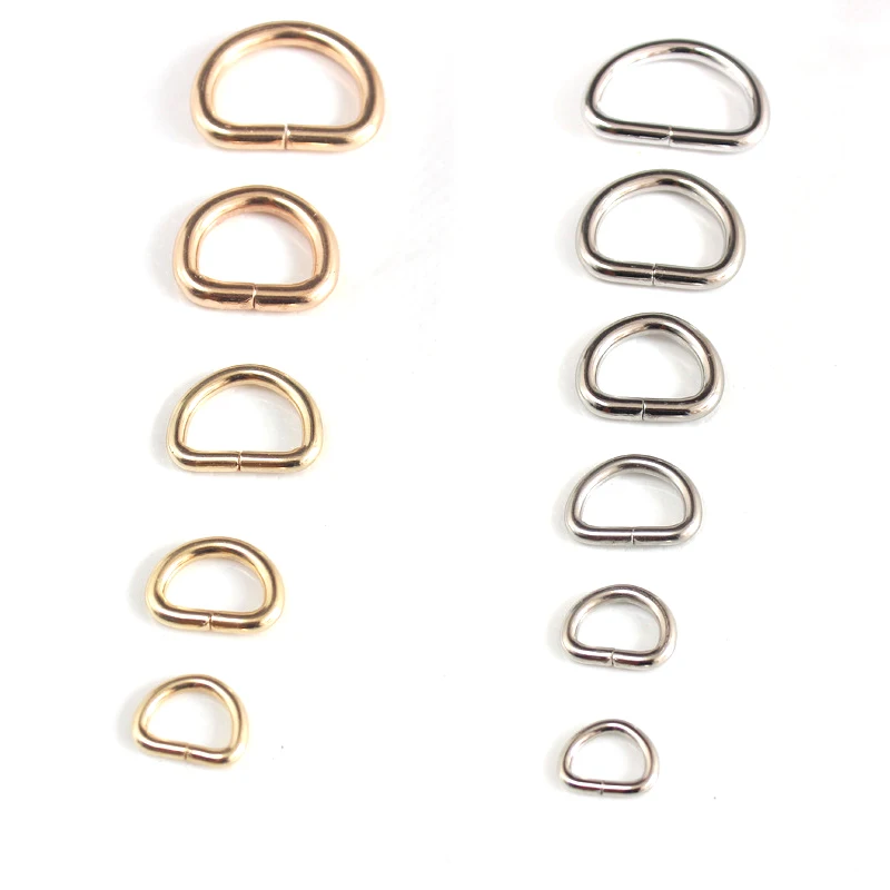 10Pcs/lot 13/16/20/25mm D Rings Strap Buckle Inner Width Metal Half Round Shaped for Bag Strap Belt Purse DIY Bag Accessories