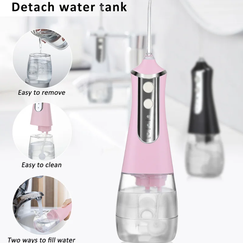 أداة ري الفم لطب الأسنان مقاوم للماء الأسنان الأنظف USB قابلة للشحن جهاز تنظيف الأسنان بالماء المحمولة 300 مللي Waterpulse الكهربائية غسل الأسنان