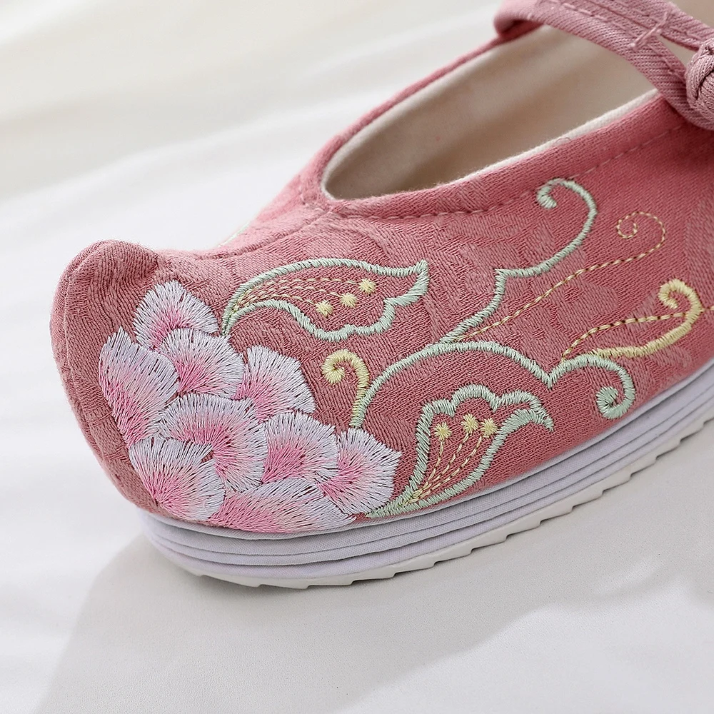 Veowalk Retro Embroidered Women Jacquard Wedge Slippers Mules Summer Ladies Soft Comfortable Hanfu Sliders Shoes Platforms