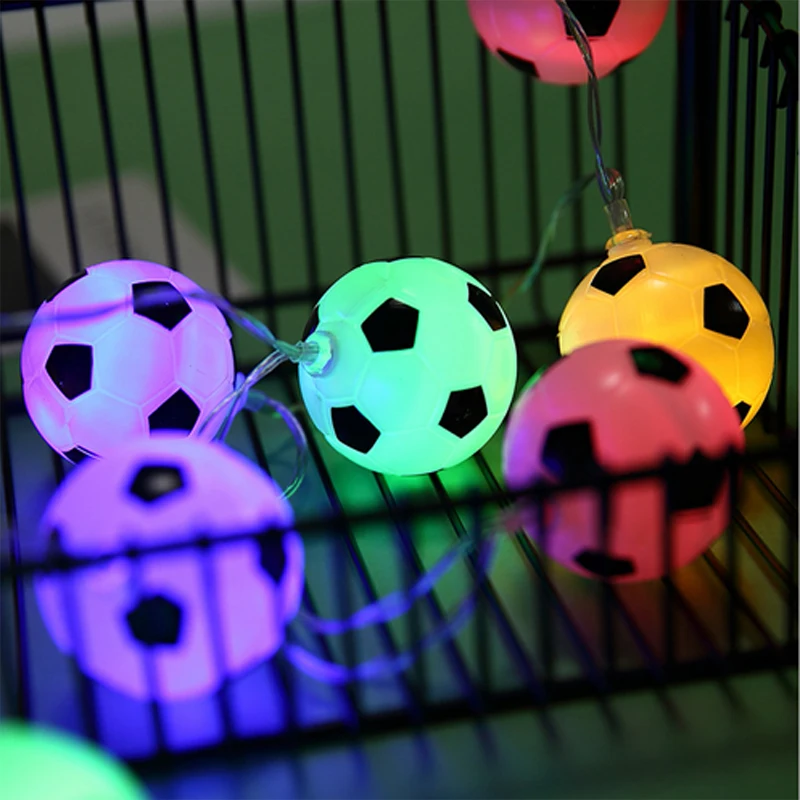 10/20/30/40LED Football Lights Lighting DIY Party Decoration Soccer Accessories Lamp Beads Atmosphere Field Game Decoration