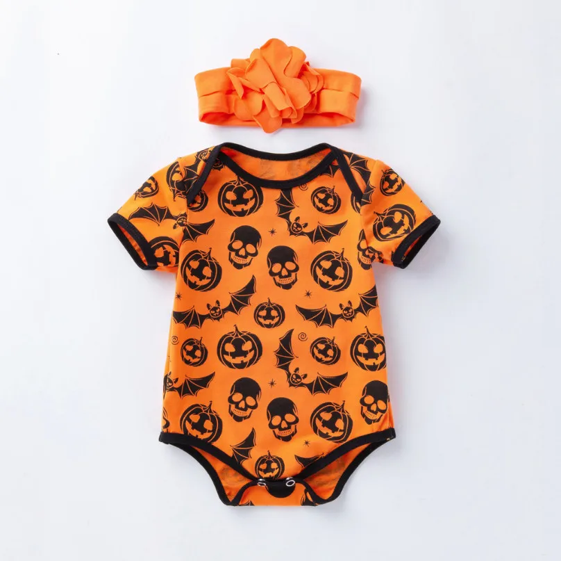 

New 2019 Skull Pumpkin Bodysuits & One-Pieces For Baby Girls Boys Cute Kids Newborn Halloween Clothing Siamese climbing Jumpsuit