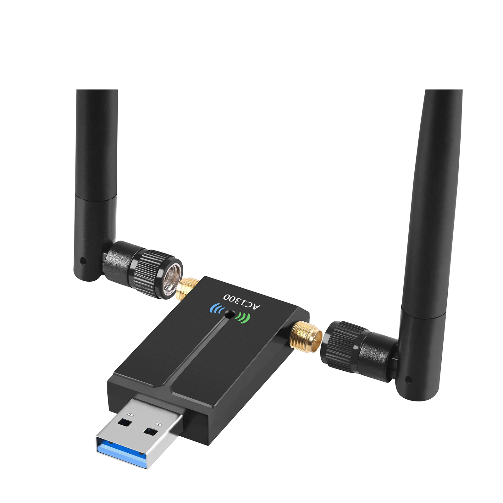 2.4G/5.8G Không Dây USB WiFi Laptop Mạng Với Hai 5dBi Anten Tốc Độ 1300Mbps
