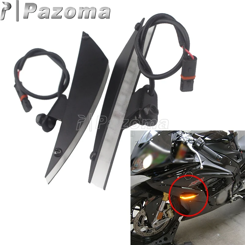 

Plug and Play CNC Motorcycle Front LED Turn Signals Amber Indicator Blinker For BMW S1000RR 2009-up HP4 2013 2014 Supersports