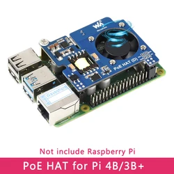 Raspberry Pi POE HAT  802.3af Module Power Over Ethernet SMPS with Cooling Fan compatible for Official Case for Pi 4B 3B+