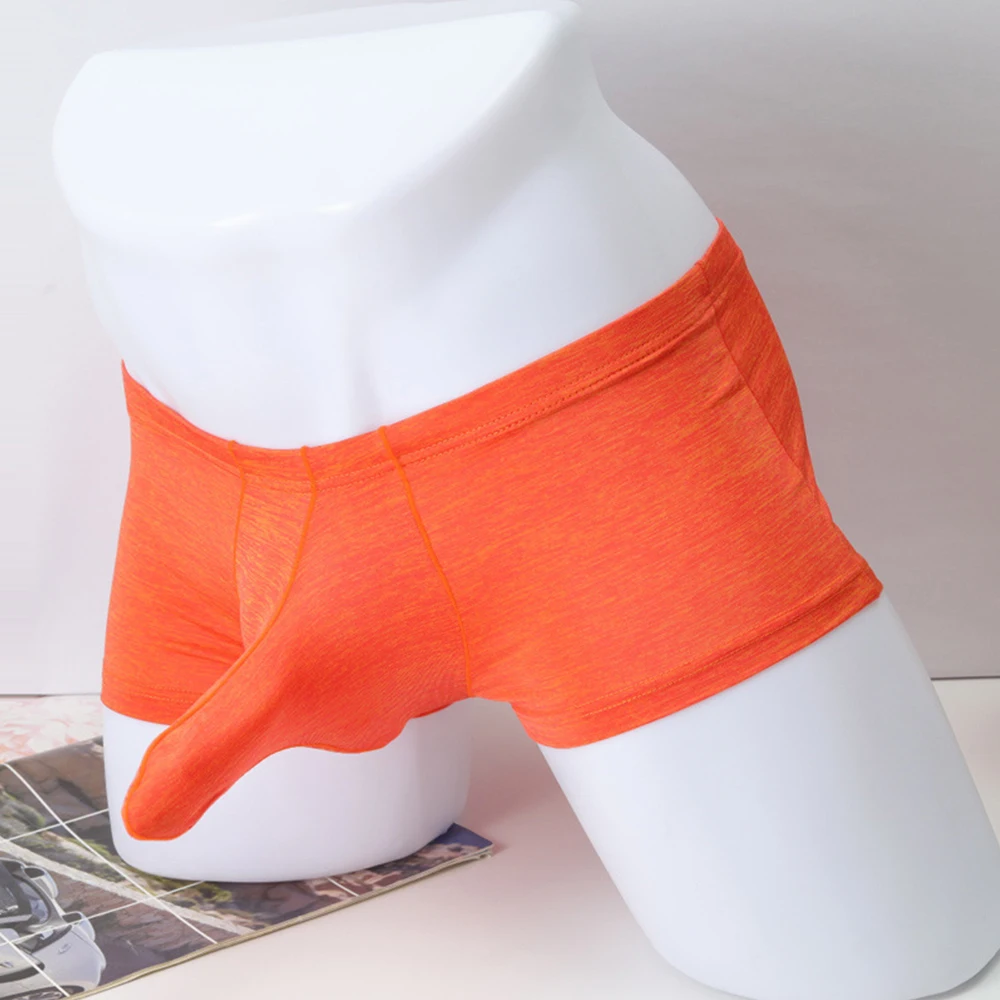 Sexy Men Underwear Long Elephant Nose Shorts Modal Close Peni Sheath Underpant Gun-And-Egg Separation Shorts Panties A50