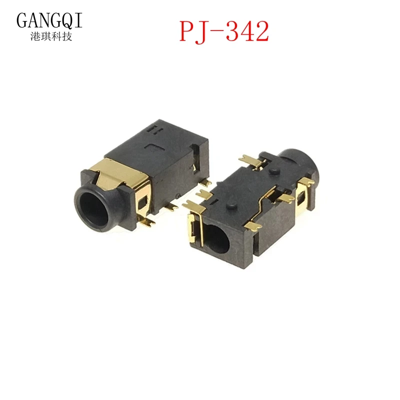 

10PCS 3.5 MM Headphone Socket Audio Socket PJ-342 Surface Mounted 6 Feet Double Track Gold Plated PJ342