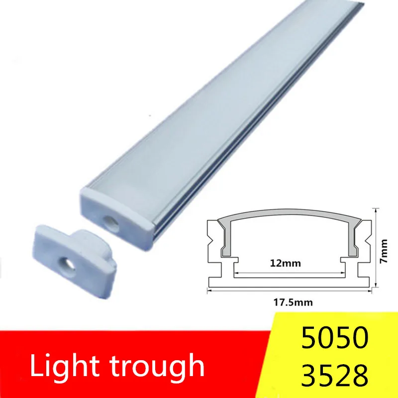 2-30 sets / lot 0.5 m 12 mm LED strip aluminum profile for LED linear luminaire, LED aluminum profile flat aluminum body