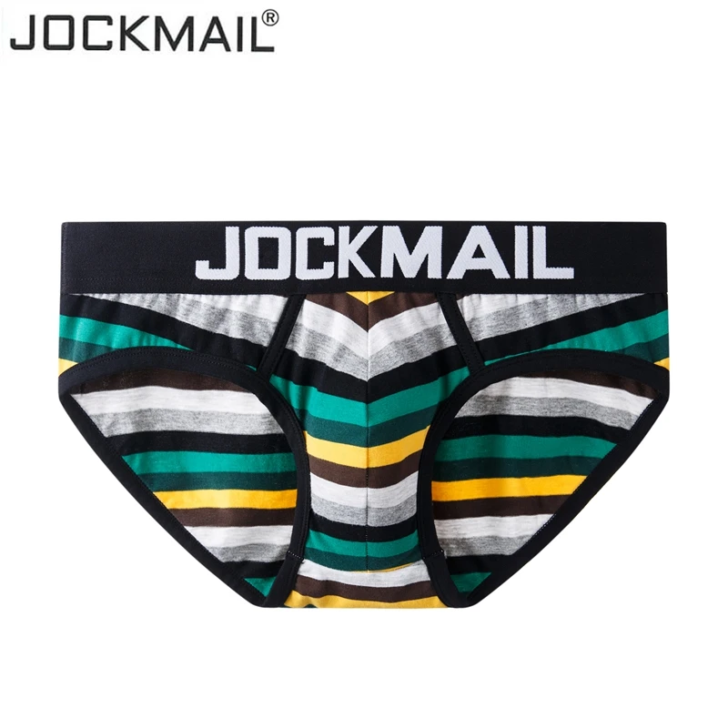 jockmail New Sexy underwear men bikin Rainbow Stripe briefs men Low-Rise Breathable Pouch jocks gay calzoncillos hombre slips