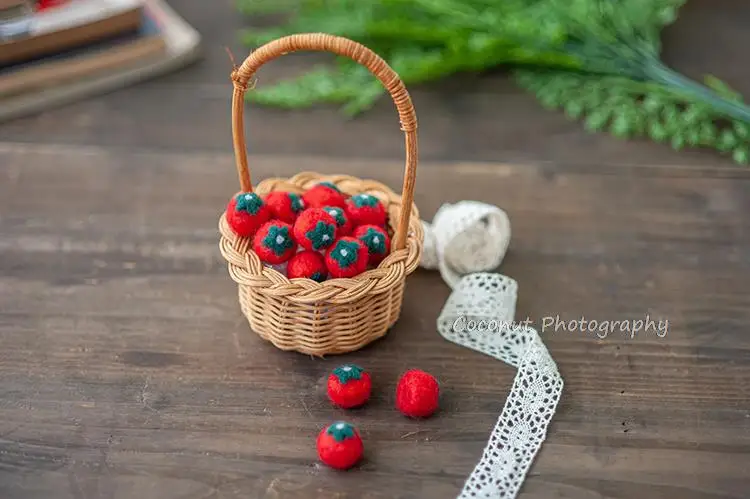 Coconut newborn Photography Prop Sheep felt simulation fruit vegetable cherry tomato bean pod mushroom children