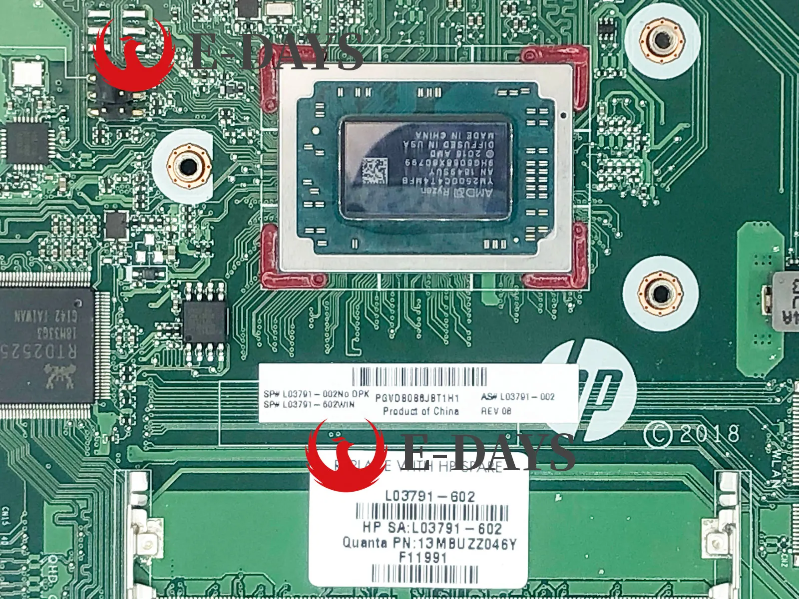 For HP Pavilion 24-R124 Ryzen 5 2500U Desktop Motherboard L03791-002 L03791-602 DA0N73MB6D0