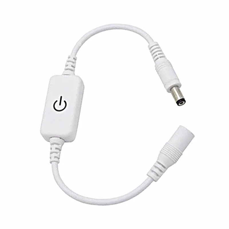 High Quality iTouch LED Dimmer Switch 12V 24V White / Black LED Controller With DC Female & Male Plug For Single Color LED Strip