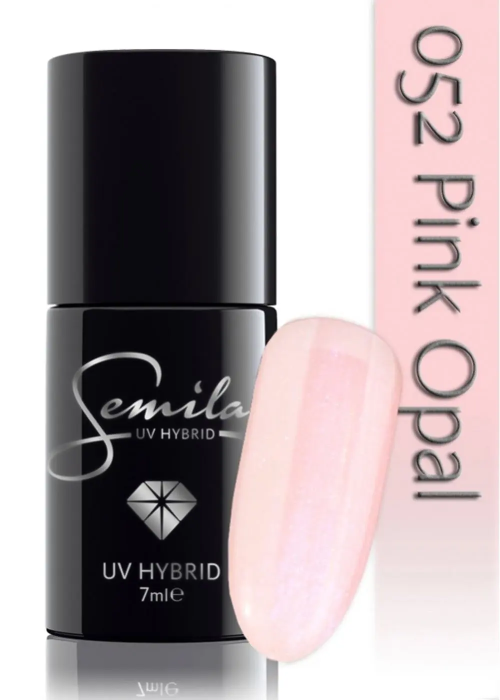 Semilac Pink Opal 052 semi-permanent coverage, UV hybrid nail polish texture Gel