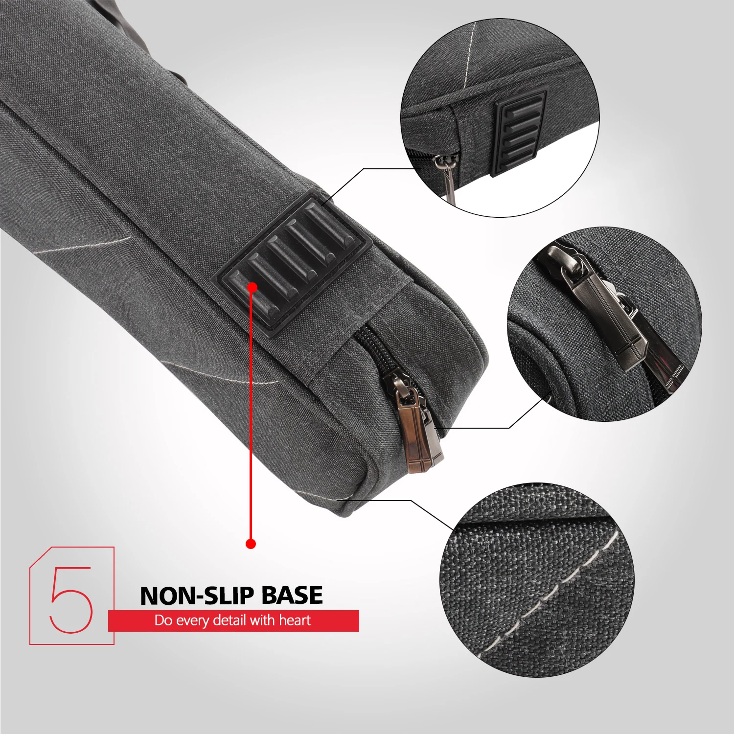 KONLLEN-funda para tacos de billar con 7 agujeros, 3 butts, 4 ejes, 86x16x8cm, bolsa de lona Oxford gris, funda fina resistente y resistente al desgaste