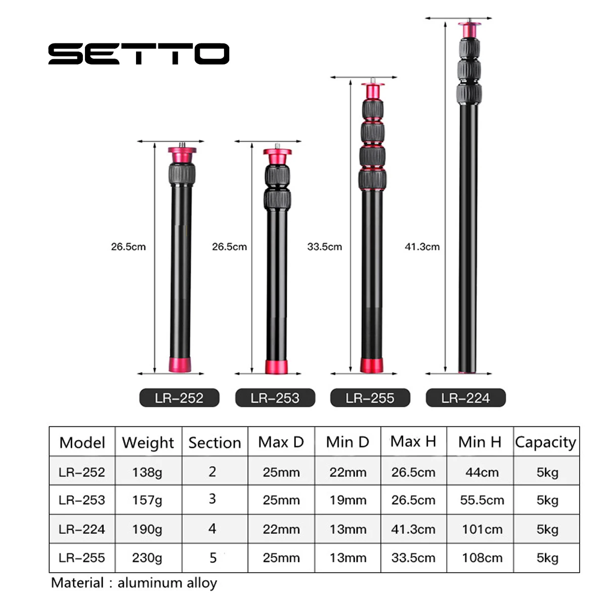 Gimbal ترايبود تمديد القطب قضيب سبائك الألومنيوم 1/4 "3/8" المسمار للهواتف الذكية مثبت أفقي Zhiyun السلس 4 OSMO حامل