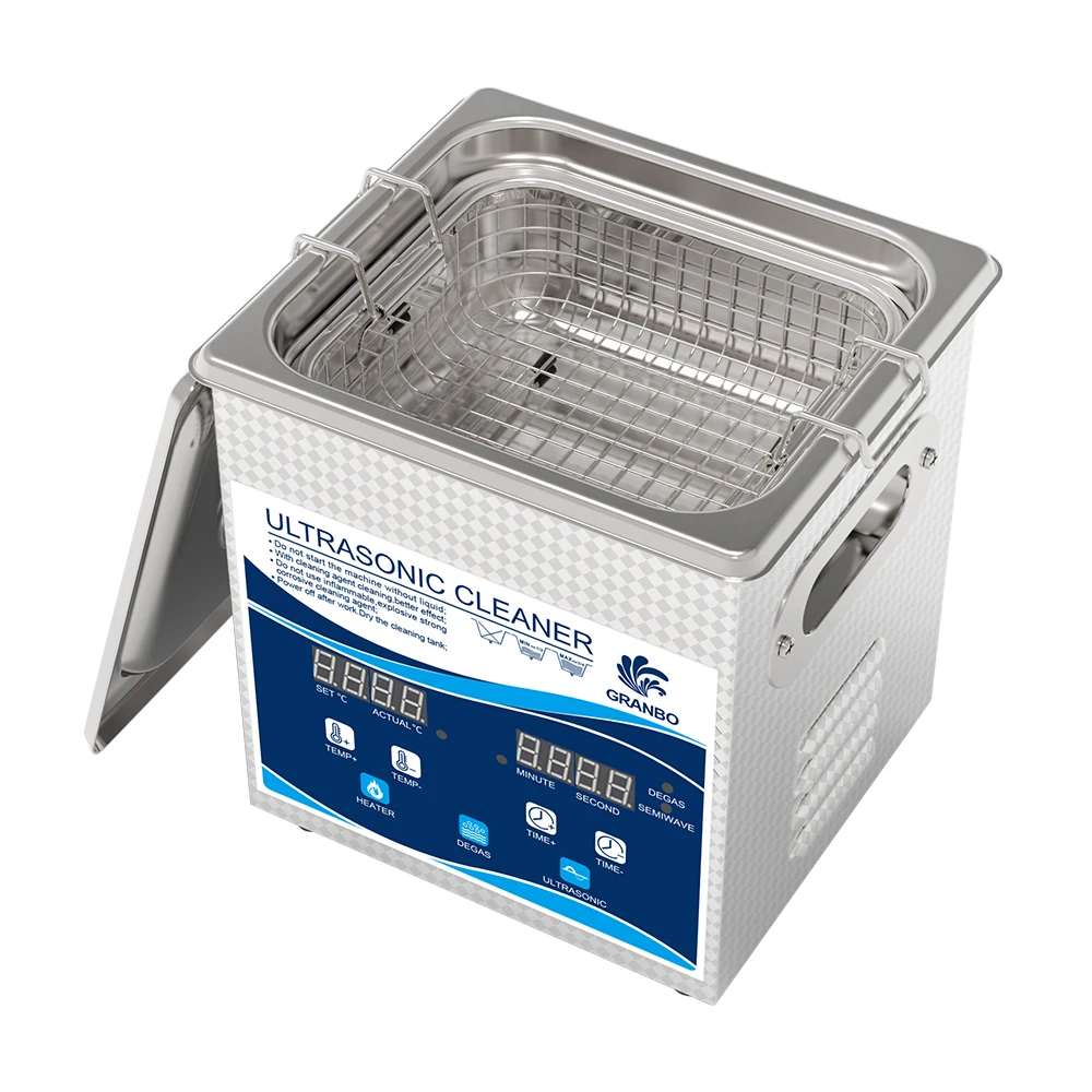 Kacamata pembersih ultrasonik 120W 1,3 l, pemanas pengatur waktu Digital, Degas 40KHz Semi gelombang Ultrasound, kacamata cincin Piston peluru Printer