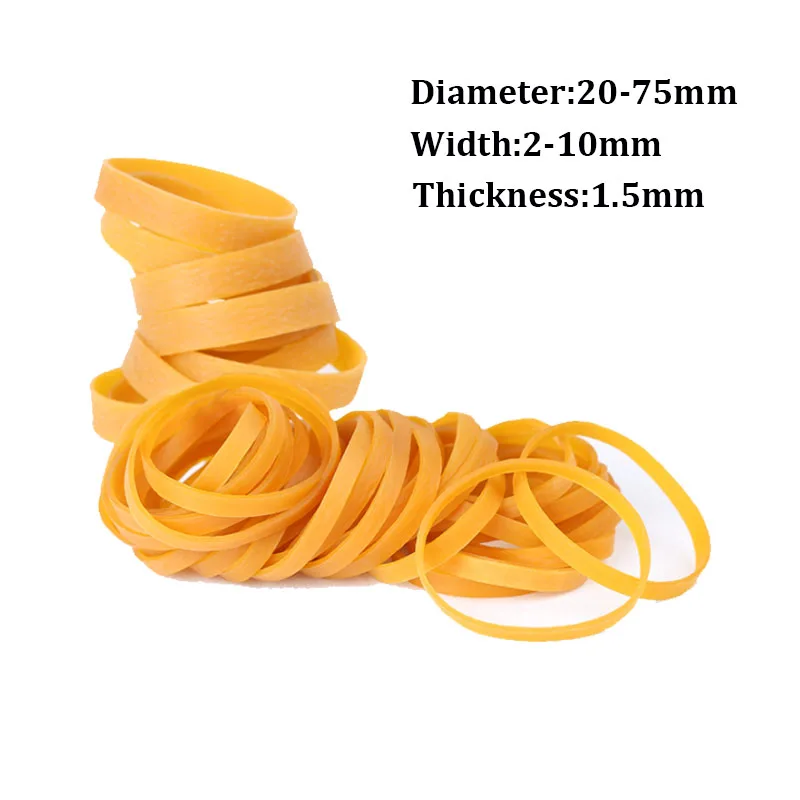 50Pcs High-quality Stretchable Sturdy Yellow Rubber Rings Rubber Elastic Bands Thickness 1.5mm Diameter 20mm-75mm